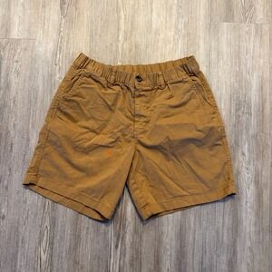 Bearbottom Mens Large 7" Brown Khaki Elastic Waist Shorts